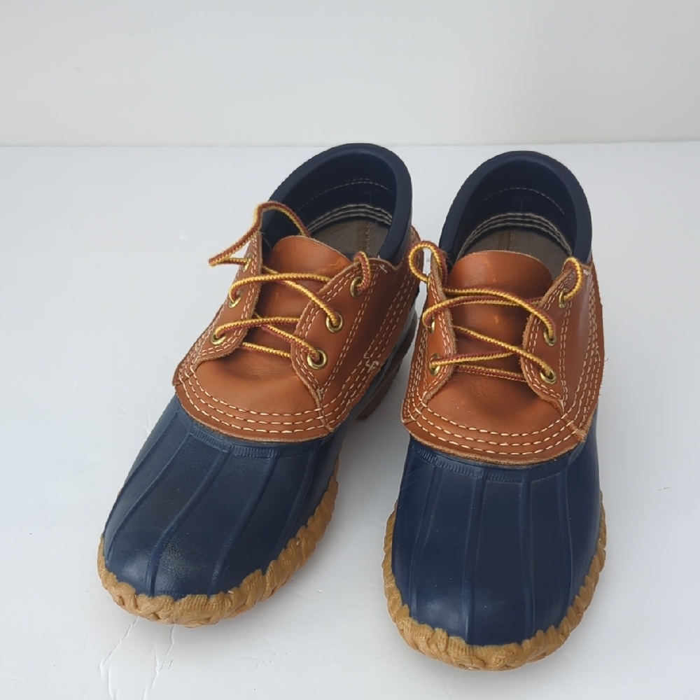 L.L. Bean Gum Shoe Boots Rain Hiking Snow Duck Blue Brown Women size 7